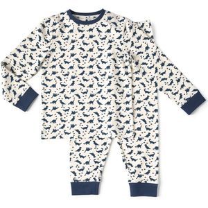 Little Label - pyjama baby jongens wit dino 18M/86 - Zachte BIO Katoen