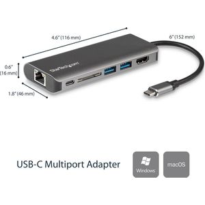 USB Hub Startech DKT30CSDHPD Grey 60 W