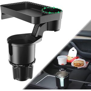 Multifunctionele Auto Bekerhouder met Draaibare Tafel en Verstelbare Basis - Ruimtebesparend voor Auto