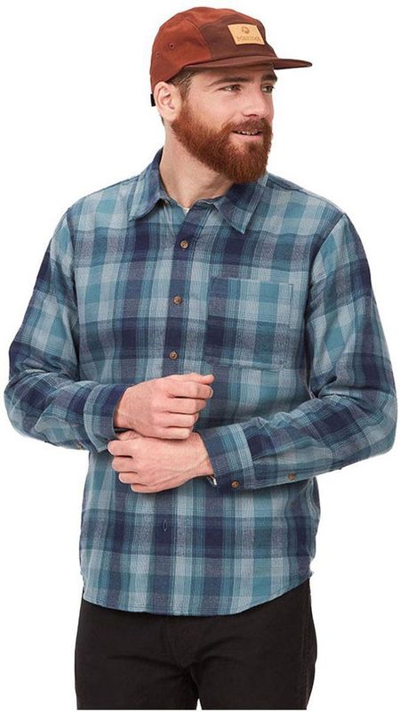Marmot Fairfax Novelty Light Weight Flannel Overhemd Met Lange Mouwen Blauw S Man