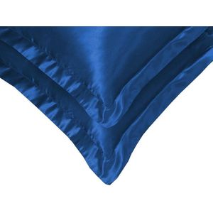 Beauty Silk Satijnen Kussenslopen Marineblauw - Glans Satijn - 60x70 cm - Set van 2
