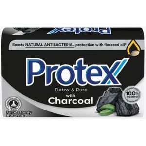 Protex Detox & Pure Charcoal Handzeep - Antibacteriële zeep met Lijnzaadolie - Voor Handen en Lichaam - Soap - Zeep Blok - 90g