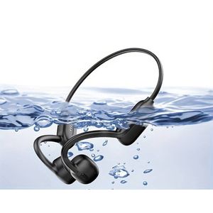 Bone Conduction headphone-Oordopjes draadloos- Sporthoofdtelefoon -5.3 Bluetooth Koptelefoon - IPX8 Waterproof Wireless Headset Diepe waterdichte -MP3-32Ggeheugenkaart-Zwart