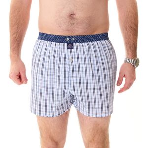 McAlson Heren Boxershort Geruit Marineblauw & Lichtblauw L