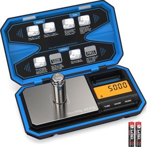 Digitale zakweegschaal tot 200 g met hoge precisie - compacte en veelzijdige gramweegschaal voor voedsel, munten en medicijnen