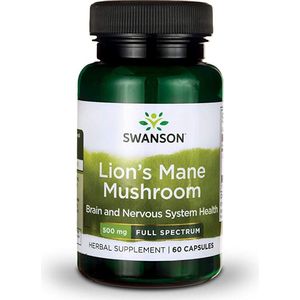 Swanson - Lion's Mane - Supplement - 500mg - Vegan - 60 Capsules