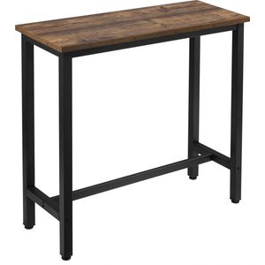 Huis-tuin online -tafel -bartafel-industrieel-metaal-hout-bruin- 100X40X100Cm