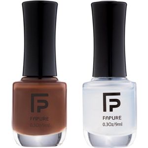Fapure - Halal nagellak SET - Aster Brown + Topcoat - 2x 9ml