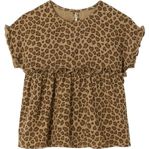 Meisjesblouse - Beige - Katoengaas - Met Print