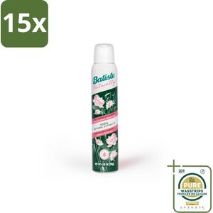15 x Batiste - Naturally Bamboo Fibre & Gardenia - Droogshampoo - Versterkt en Verfrist - 100% Natuurlijk - 200ml - Grootverpakking - Droogshampoo - Natuurlijk Haarverzorging - Bamboevezels - Gardenia Extract - Haarversterking