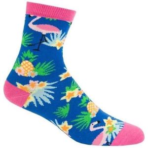 Fisura Sokken Tropical Dames Katoen Blauw/roze Maat 35-41
