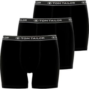 TOM TAILOR, Buffer, Heren long boxershort, 3-pack, Zwart, Maat S