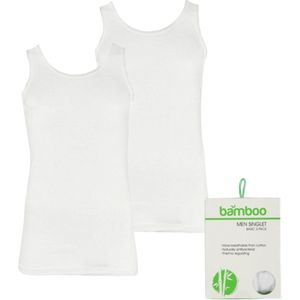 Apollo heren hemden Bamboo | MAAT M | 2-pack | wit