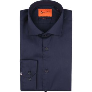 Suitable Overhemd Extra Lange Mouwen Twill Donkerblauw (navy) - Maat 44 - Heren - Overhemden Formeel