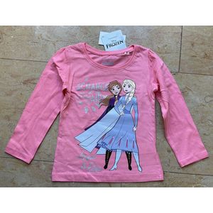 Disney Frozen Shirt - Lange Mouw - Roze - Maat 122/128