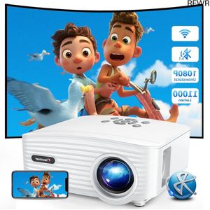RFWR® Mini Beamer met 11000 Lumen - Full HD 1080p Compatibel met Smartphones en Laptops