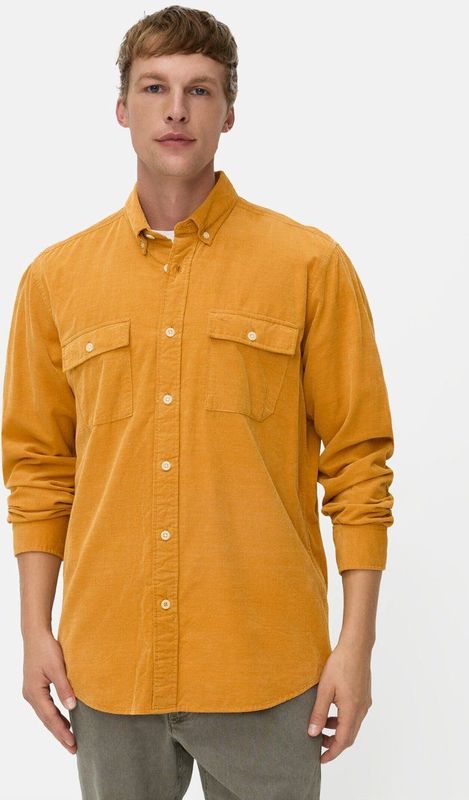 camel active Hemd met lange mouwen en opgestikte zakken - Maat menswear-L - Geel