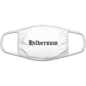 Hilversum mondkapje | gezichtsmasker | bescherming | bedrukt | logo | Wit mondmasker van katoen, uitwasbaar & herbruikbaar. Geschikt voor OV