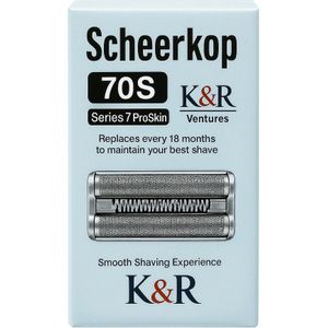 K&R Ventures® 70S Scheerkop – Compatibel met Braun Series 7, Pulsonic & 9000 – Vervangend RVS Scheermes – Zilverkleurig Precisie Opzetstuk