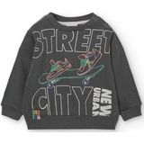 Boboli - Fleece Sweatshirt - Donkergrijs - Voor Babyjongens