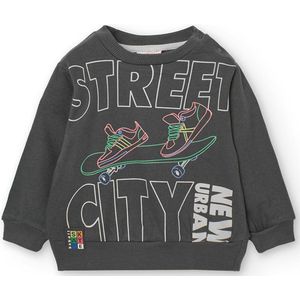 Boboli - Fleece Sweatshirt - Donkergrijs - Voor Babyjongens