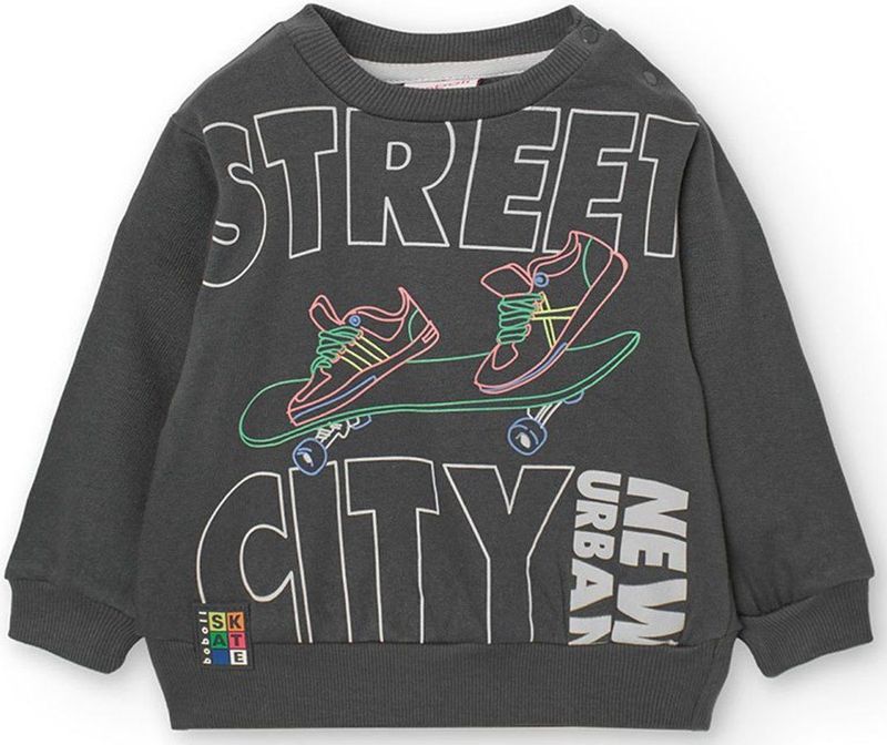 Boboli - Fleece Sweatshirt - Donkergrijs - Voor Babyjongens