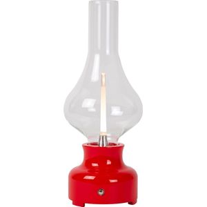 Lucide JASON Oplaadbare Tafellamp - Accu/Batterij - LED Dimb. - 1x2W 3000K - 3 StepDim - Rood