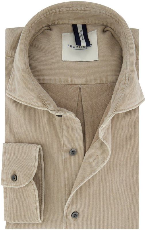 Profuomo - Overhemd - Beige - Corduroy