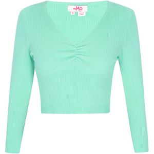 MYMO - Comfy - Trui - Turquoise - Slanke Pasvorm - Lange Mouw