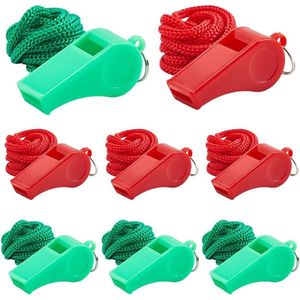 Plastic Fluiten - 12 Stuks - Luid en Helder Geluid - Met Lanyard - Voor Sport, Noodsituaties en Outdoor Activiteiten