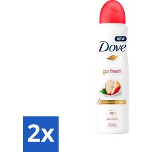 Dove - Deodorant - Go Fresh Apple & White Tea - Verfrissend en fruitig - 250 ml - Voordeelverpakking - 2 stuks