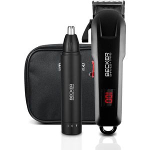 Becker - Strim XN – Draadloze Tondeuse - Verstelbaar mes - 180 min autonomie - Inclusief neustrimmer - LED-display - 8 opzetkammen - Reisetui