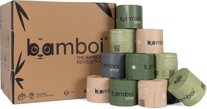 Bamboi - Toiletpapier - Bamboe - 3-laags - 48 Maxi Rollen - 400 Vellen per Rol - 100% FSC® Gecertificeerd