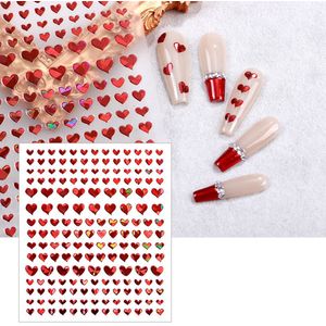 Nagelstickers | Nail Art | Rode Hartjes | Zelfklevend | Manicure Set