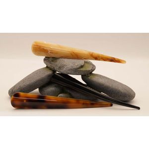 3 delige haarklemmen eendenbek set : zwart, beige en bruin