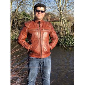 Dera Dore - Heren Leren Jas - Echt en Origineel Schapenleer Jas - Luxe en Stijlvol Jas - Donker Bruin - XXL