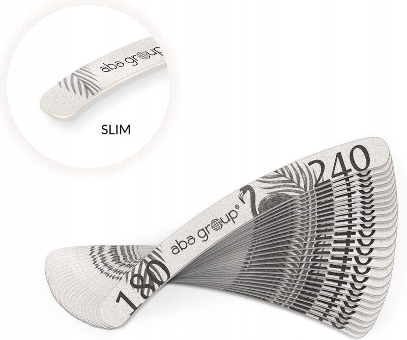 Aba Group - Nagelvijlset - Flamingo - 25 stuks - 180/240 Slim - Professioneel Gebruik