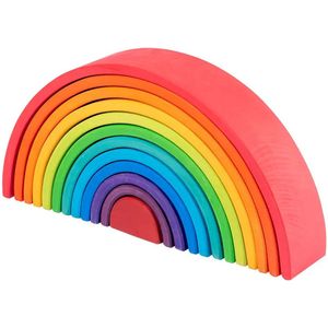 Houten regenboog - Regenboogkleuren - 12 stuks - Open einde speelgoed - Educatief montessori speelgoed - Grimms style