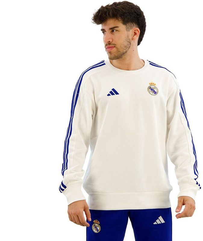adidas - Real Madrid DNA Crew - Sweater - Wit Blauw - 2024-2025