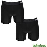 Bamboe Boxershort Heren Zwart 2-Pack - Maat  L