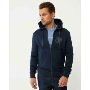 Mexx Hooded Sweater With Small Chest Artwork Navy - Maat M