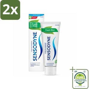 Sensodyne - Tandpasta - Fresh Mint - Frisse Adem - 75 ml - Voordeelverpakking - 2 stuks - Tandpasta - Gevoelige tanden