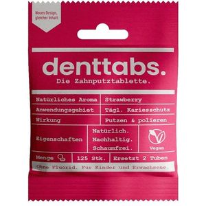 Denttabs Kids - Tandpasta Tabletten - Aardbei - Tandenborstel voor kinderen - Extra zacht - Bamboe