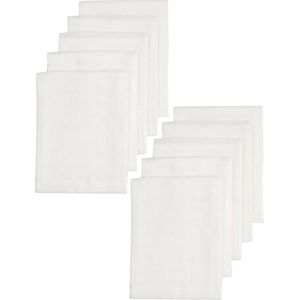 Meyco Baby Uni hydrofiele doeken - 10-pack - biologisch - white - 80x80 cm