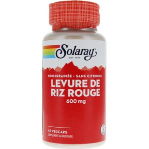 Solaray Rode Rijstgist 600 mg 45 Plantaardige Capsules