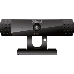 Trust Gaming GXT 1160 Vero 1080p Full HD webcam, vaste focus, 30FPS, ingebouwde microfoon, automatische witbalans, voor pc, laptop, hangouts, Meet, Skype, teams, YouTube, streaming - zwart ​