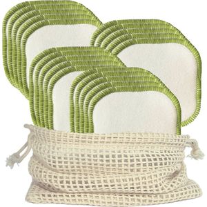 green-goose® Herbruikbare Wattenschijfjes - Make-Up Remover Pads | 20 Stuks | Medium | 10 cm | 3-laags | Bamboe Biokatoen