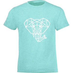 Be Friends T-Shirt - Olifant - Vrouwen - Mint groen - Maat S