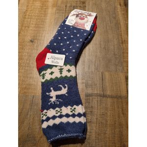 1 Paar - Alpaca Wollen Sokken - Maat 39-42 - Wintersokken - Huissokken - Cadeau Artikel - Kerstsokken