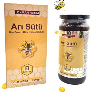 Natuurlijk LH Royal Jelly Pasta - Superfoods - Bee Polen - Raw Honey Mixture 300gr - Bron van Antioxidanten - Gold series - Rauwe Honing - Bijenpollen - Koninginnengelei